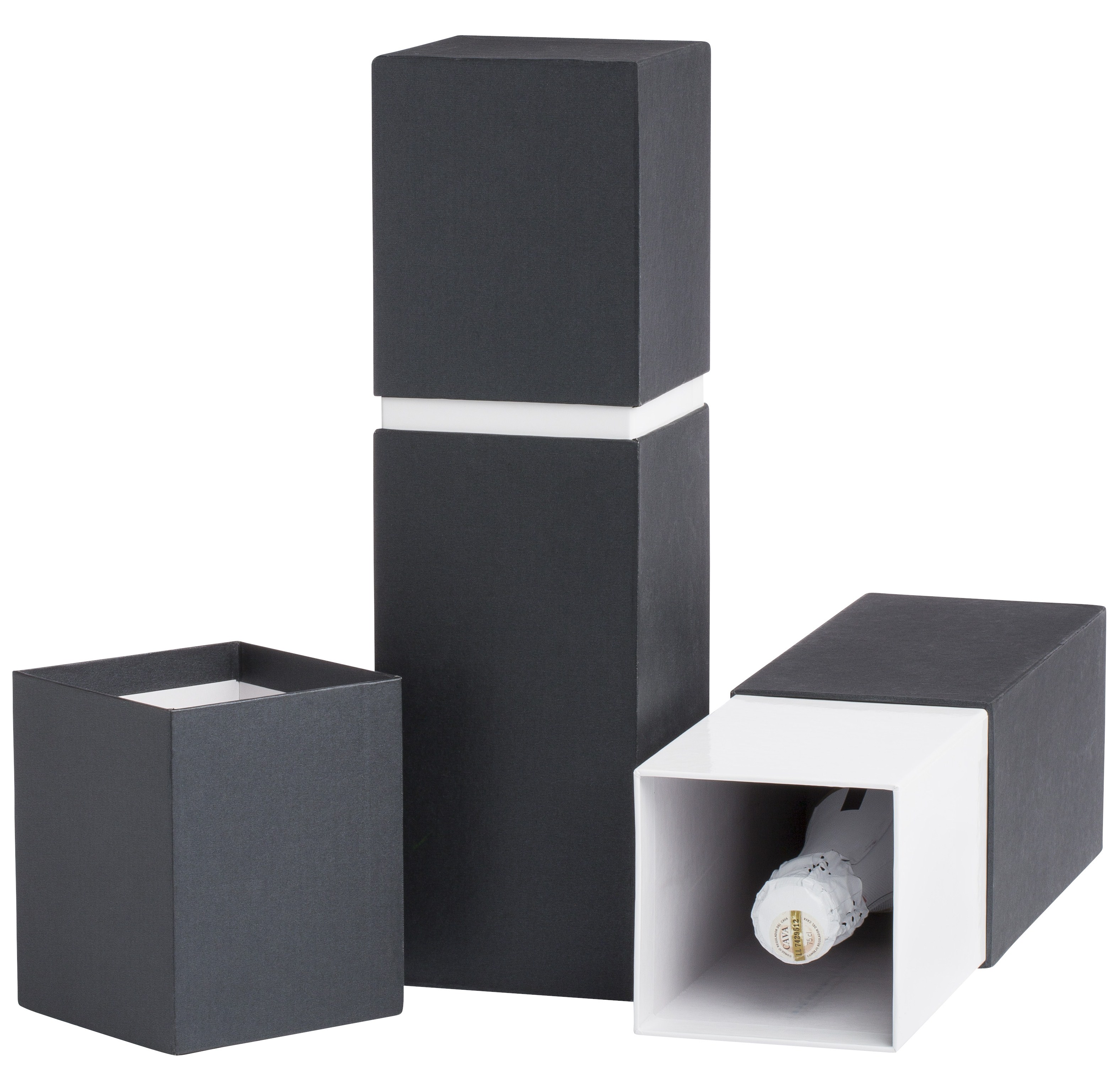 Champagne-/wijn geschenkdoos 9,2x9,2x33,4cm (BxDxH) 1-kleur